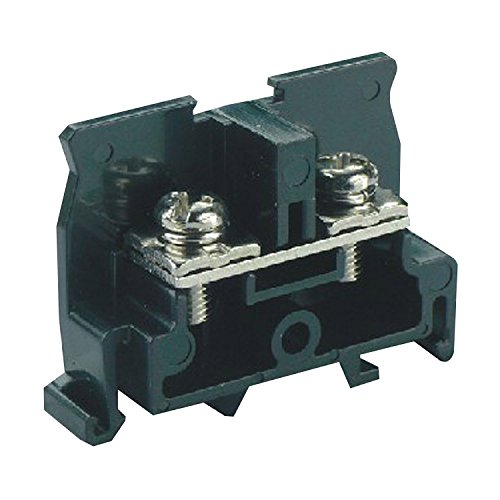 ASI ASI391001 UTD-10 NEMA Style Ring Lug Terminal Block, DIN Rail Mounted, 7.3 mm Wide, 18 to 16 AWG, 10 Amp, 600V, M3 Screw Size, Black Pack of 80