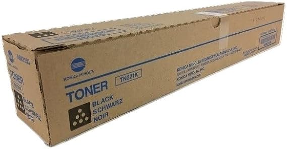 Minolta Konica TN221K Black Toner Cartridge, Page Yield 24000