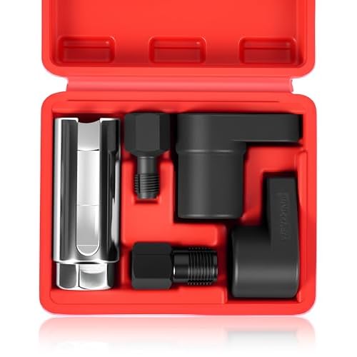 DAYUAN 5 pcs O2 Oxygen Sensor Socket Set Oxygen Sensor Remover Tool and Thread Chaser Set Ideal for Removing and Installing Oxygen sensors