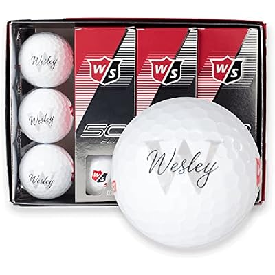 Personalized Golf Balls, 1 Dozen Wilson Staff Elite Golf Balls, Custom Monogram Designs, Personalized Golf Gifts for Men and Women