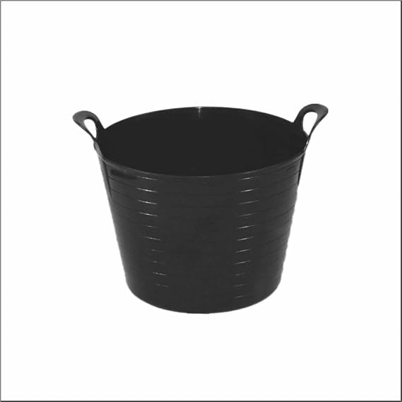 26L Flexi Tub Flexible Multi-Purpose Utility Tub for Gardening, Cleaning, Storage & Laundry (1, Black)