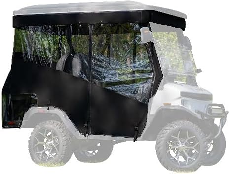 RED DOT 3-Sided Golf Cart Enclosure Compatible with Denago Nomad XL 2+2 | Track Style | Stain Resistant | Fits 4-Passenger 2024 - Up Models with Factory Top