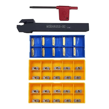 1/2inch Grooving Tool Holder MGEHR1212-2 with 10pcs MGMN200-G Grooving Inserts + 20pcs APMT1135PDER Indexable Face Milling Inserts