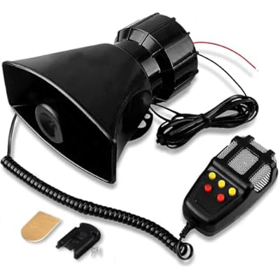 Zone Tech 5 Tone Sound Car Siren Vehicle Horn with Mic PA Speaker System Emergency Sound Amplifier -Electric AmbulanceHorn-HooteSirenTraffic Sound with PA Microphone System