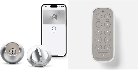Level Lock+ Smart Lock with Apple Home Keys - Satin Chrome + Level Keypad, Set for Complete Keyless Entry