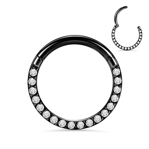 GAGABODY Septum Ring 16 Gauge Earrings Daith Jewelry Surgical Steel Hinged Nose Rings Nose Hoop Cartlidge Earring Hoop Helix Rook Piercing Jewelry
