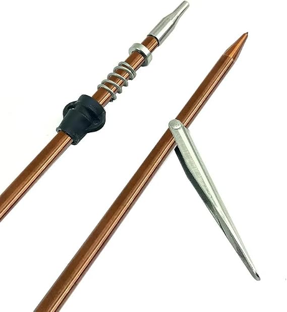 5/16 Pneumatic Speargun Shafts with Rock Point and Barb for Spearfishing, Freediving, and Scuba Diving (16" for 30cm Speargun, for Cressi SL)