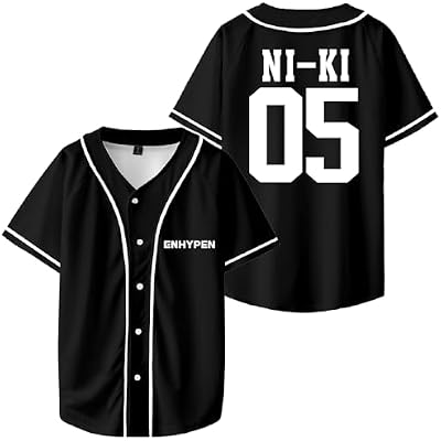 Enhypen World Tour Fate NI-KI 05 Merch Baseball Jersey Short Sleeve Shirts Women Men Streetwear Tops