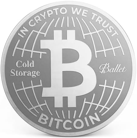 Ballet Bitcoin Cold Storage Coin 2-Pack Physical BTC Wallet Coins, Stainless Steel, No Electronics, No Seed Phrase, No PIN or Password, Works Crypto App