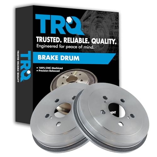 TRQ Rear Brake Drum Pair Set for 2000-2005 Toyota Celica  2003-2008 Toyota Corolla  2004-2008 Toyota Prius
