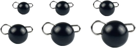 Tungsten Cheburashka Weights, Tungsten Free-Swinging Cheb Rig Weights for Finesse Rigging, Multiple, Matte Black