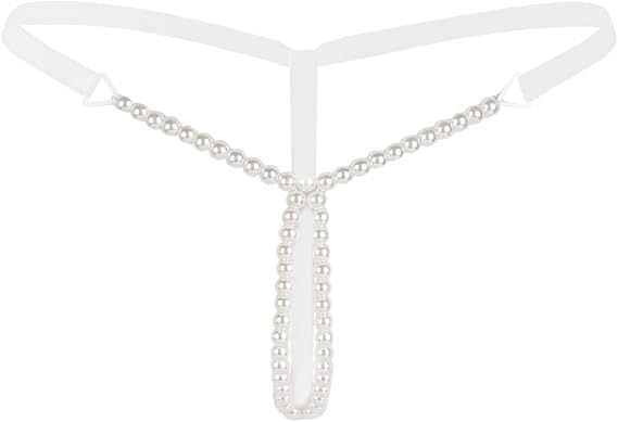 inlzdz Womens Sexy Pearl Bikini Massage G-Strings Thong Panties Knicker Lingerie Underwear