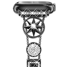 NewWays for Apple Watch Band 40mm 44mm 41mm 45mm 42mm 46mm for Women- Slim Bracelet Designer Dressy Diamond Metal Chain iwatch Band Series 4 5 6 SE 7 8 9 10 Women' s Luxury Gift for Her
