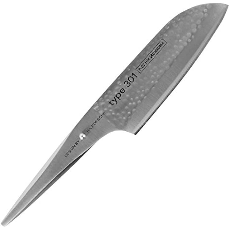 Chroma P02HM 7 14 Santoku Hammered Finish Kitcen Cutlery, Multicolor