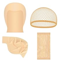 NEBURORA 4 Pcs Bald Cap Halloween Latex Bald Caps for Adults Women Men Wig Cap Costume for Halloween Makeup Cosplay Accessories