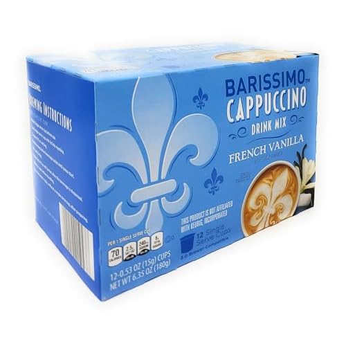 French Vanilla Cappuccino Coffee Drink Mix, K-Cup Compatible, 12 Single Serve Cups 6.35 oz180g Pack of 1