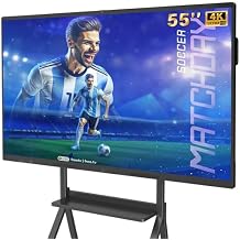 55" Smart Board, Interactive Whiteboard, 4K UHD Touch Screen, Android 14, 8+128G, All in One Smartboard for Classroom Office Home (Wall Mount Included)