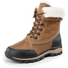 DREAM PAIRS Snow Boots for Women Waterproof Mid Calf Lace Up Duck Boots Warm Faux Fur FuzzyGo Bold Winter Boots for Outdoor