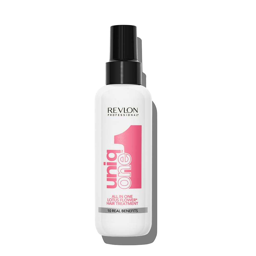 UniqOne Hair Treatment Lotus Flower 150 ml Spray Treatment for More Volume Smoothness & Easier Combing Hair Care without Rinse Spray Helps Prevent Split Ends