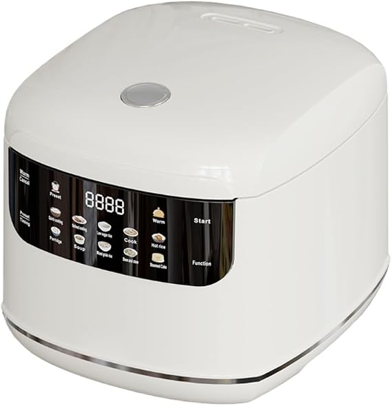 10-in-1 Rice Cooker,Multifunctional for Rice,Titanium Inner Pot Induction Heating Rice Cooker,Low Sugar, Digital Steamer,Durable Nonstick Inner Pot,24H Timer & Auto Keep Warm (White)