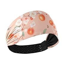 Flowers Fruit Peach Non-Slip? womens headbands Stretchy hairbands for Athletic Sports Yoga Football Gym