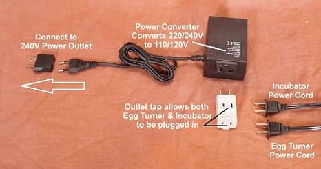 220/240V to 110V Power Converter Kit for Incubators,Dual Voltage Converter