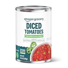 Amazon Grocery, Diced Tomatoes with Mild Green Chilies, 14.5 Oz