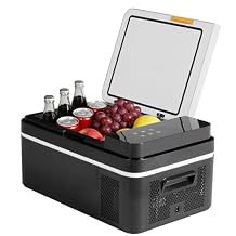 OLIXIS Portable Car Refrigerator, 17QT Single-Zone Electric Cooler for Vehicles,4F-68F Freezer Smart Control via Bluetooth with Car Battery Protection, Child Lock, 12/24V DC & 100-240V AC Powered