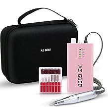 Cordless Nail Drill, AZ GOGO 30000RPM Rechargeable Portable Electric Nail Drill Machine for Gel Acrylic Nails - Efile Manicure/Pedicure Kit with EVA Bag (Pink)