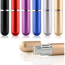Rocutus 6 Pack Mini Refillable Atomizer Bottle, Empty Spray Bottle in 5 ml Compatible with 2 Pieces Perfume Dispenser Pump and 2 Funnel Filler for Travel Purse (colorful 1)