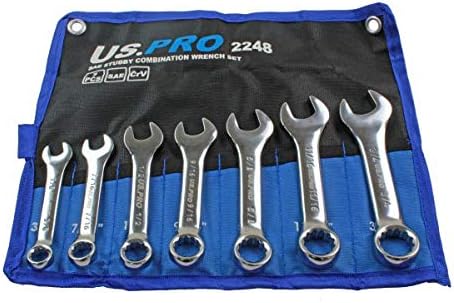 US PRO Tools 7pc SAE AF Stubby Combination Spanner Wrench Set 3/8 to 3/4-2248