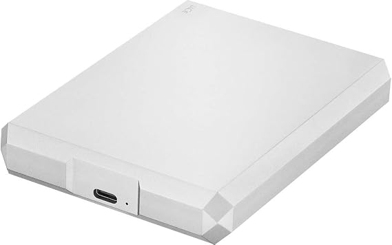 LaCie Mobile Drive, 4 TB , External Hard Drive HDD Moon Silver, USB-C USB 3.0, With Rescue Services (STHG4000400)