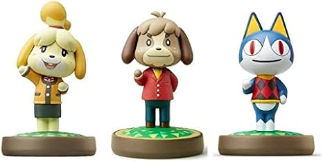 Brand Max 3 Pack Digby Rover Isabelle Winter Animal Crossing Series Gaming Figures for Nintendo Switch Switch Lite WiiU 3DS