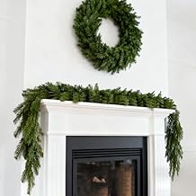 2 Pcs 6 Ft Outdoor Norfolk Pine Garland,Cedar Garland,Christmas Garland for Mantle,Christmas Decorations Indoor,Table Decorations Wreath,Mantle, Wall, Indoor