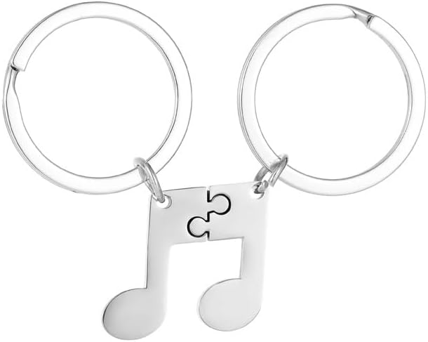 Hibetek Music Lover's Gift Musical Note Keychain Music Symbol Keychain Keyfob Key Ring