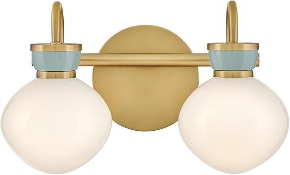 Lark Lucy Small Two Light Vanity, Lacquered Brass