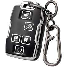 Key fob Cover for GMC with Keychain,Soft TPU Car Key Cover Case for GMC Yukon Sierra 1500 Chevy Silverado Suburban Tahoe Accessories(Black)