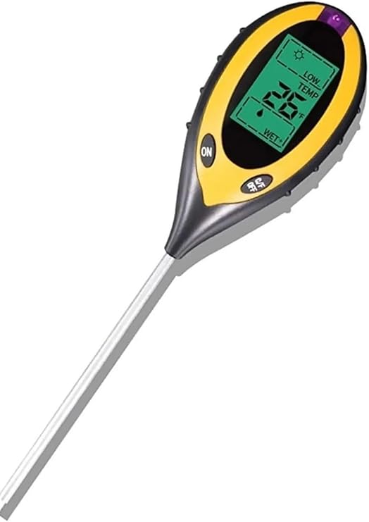 UNICHROME 4-Piece Soil Ph Meter Temperature Meter Humidity Meter Light Meter Battery-Free Soil Tester