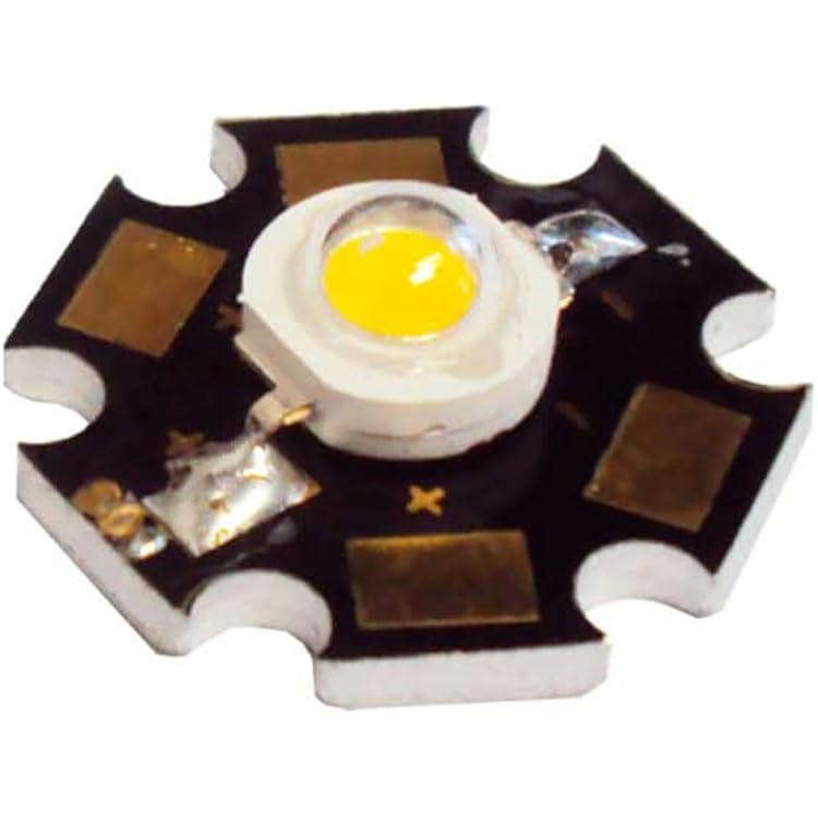 5 Pack High Power LED 3W DC 2.4-3.8V Input  700mA Output LED Chip Dimmable Led Light with Heatsink Aluminum Base Lamp Beads Ultra Bright Star Component Chip