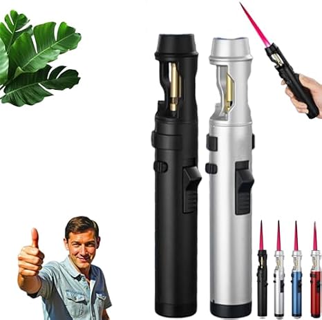 Plasma Lighter,Outdoor Windproof Straight Flamelighter (Black+Sliver)