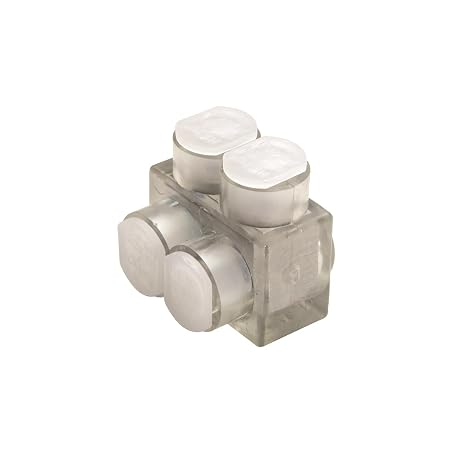 Burndy BIT2/0 Unitap Clear Insulated Multiple Tap Connector, #14-2/0 AWG/kcmil Wire Range, 1.4" Width, 1.52" Length, 1.38" Height