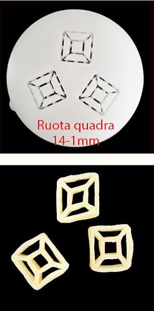 Square Shaped Quadretti Style Pasta Shape Disc, Fit for Philips Automatic Pasta Maker, Disc Compatible with Philips Electric Pasta Maker Attachment (Ruota Quadra 14-1mm)