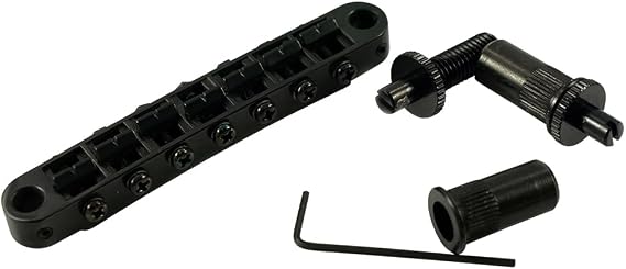 TonePros TP7-B Metric Tuneomatic, 7 String, Large Posts, Black