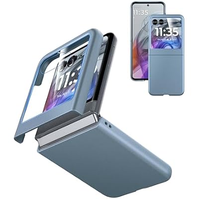 Cresee Case for Motorola Razr 20242025  2026 - with Built-in Cover Screen Protector, Thin Hard Matte Polycarbonate Cover Phone Case for Moto Razr 20242025  2026 - BlueGlass
