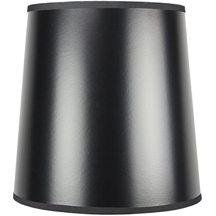 10x12x12 Black Parchment Gold-Lined Drum Lampshade with Brass Spider fitter - Perfect for table and desk lamps - Medium, Black