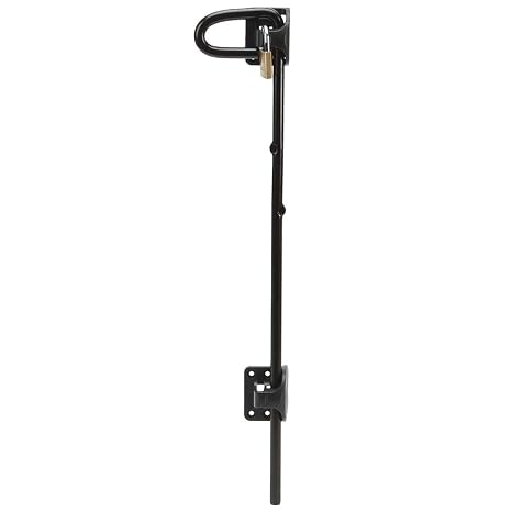D&D Technologies QB124 Q-Bolt Drop Bolt, Padlockable with Padlock Storage Feature, for Square Post Metal Gates, 24" Length