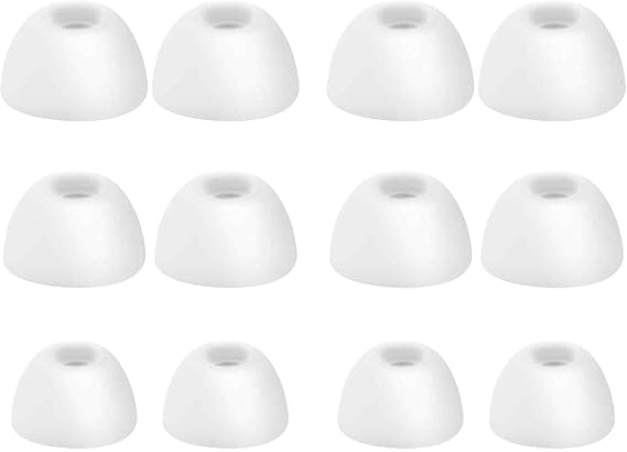 Replacement Ear Caps Compatible with Skullcandy Dime 3, 2, Push Active, Grind Fuel, Rail ANC Eartips, Soft Silicone Ear Tips Earbuds Cushions Tip Covers Accessories, 3 Sizes 6 Pairs (White)