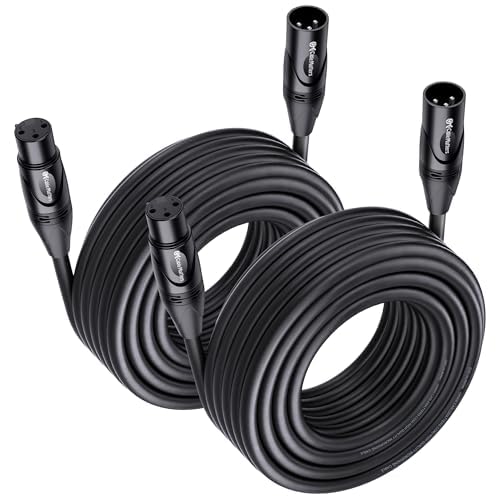 Cable Matters 2-Pack Premium Long XLR to XLR Cables - 35ft, Male to Female Microphone Cable, Oxygen-Free Copper OFC Mic Cord, Black
