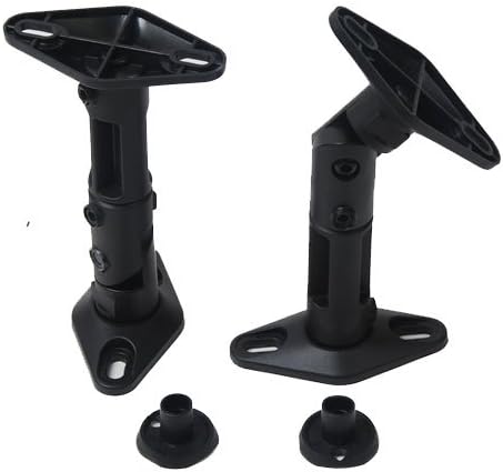 VideoSecu 2 Satellite Speaker Wall Ceiling Mounts Brackets 1EH (Black, 2 Pack)