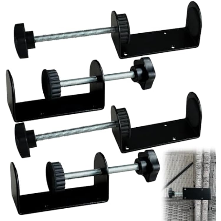 4 Sets Patio Furniture Clips, Adjustable Sectional Couch Sofa Funiture Clamps, Sectional Patio Couches Clips 3in Outdoor Wicker Furniture Clips